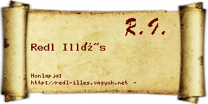 Redl Illés névjegykártya